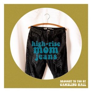 COPY - black ripped high rise mom jeans